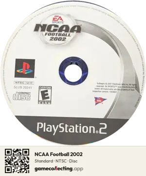 NCAA Football 2002 PlayStation 2, NTSC disc