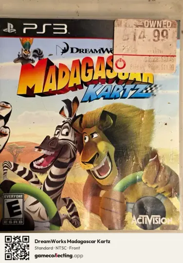 DreamWorks Madagascar Kartz PlayStation 3, NTSC box front