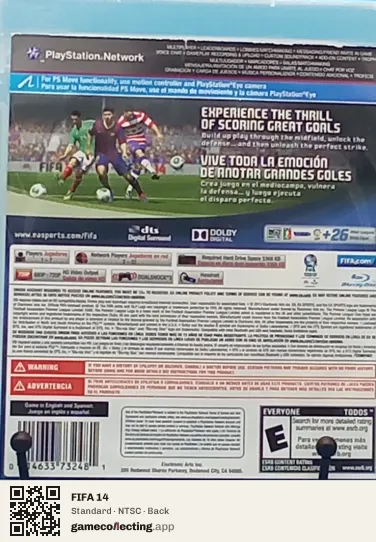 FIFA 14 PlayStation 3, NTSC box back