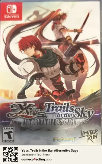 Ys vs. Trails in the Sky: Alternative Saga Nintendo Switch, NTSC box front