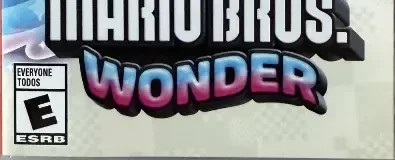 Super Mario Bros. Wonder, the ESRB box on its front