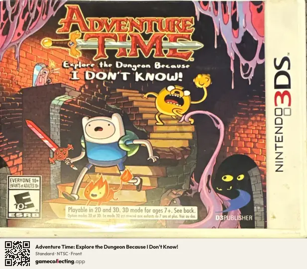 Adventure Time: Explore the Dungeon Because I Don't Know! Nintendo 3DS, NTSC box front