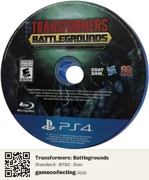 Transformers: Battlegrounds PlayStation 4, NTSC disc