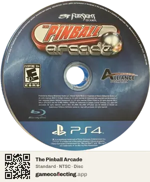 The Pinball Arcade PlayStation 4, NTSC disc