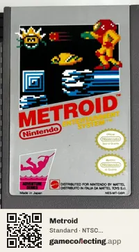 Metroid Nintendo Entertainment System, NTSC cartridge label