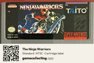 The Ninja Warriors Super Nintendo Entertainment System, NTSC cartridge label