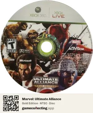 Marvel: Ultimate Alliance Xbox 360, NTSC disc