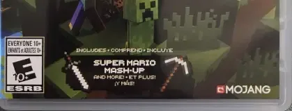Minecraft, the ESRB box on its front