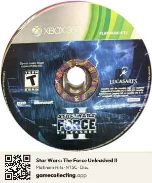 Star Wars: The Force Unleashed II Xbox 360, NTSC disc