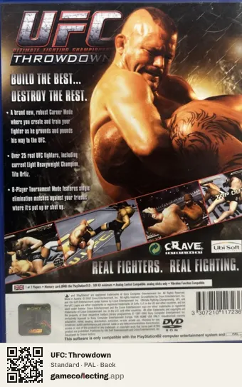 UFC: Throwdown PlayStation 2, PAL box back