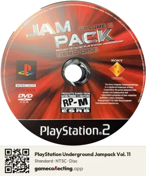 PlayStation Underground Jampack Vol. 11 PlayStation 2, NTSC disc