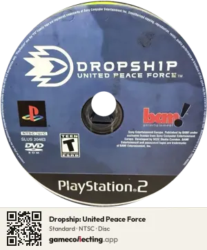 Dropship: United Peace Force PlayStation 2, NTSC disc