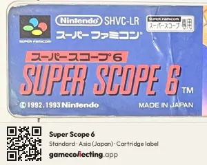 Super Scope 6 Super Nintendo Entertainment System, Asia cartridge label