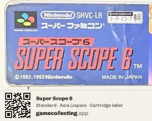 Super Scope 6 Super Nintendo Entertainment System, Asia cartridge label