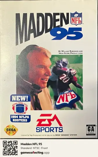 Madden NFL 95 Sega Mega Drive / Genesis, NTSC box front