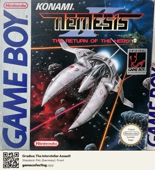 Gradius: The Interstellar Assault Game Boy, Germany box front