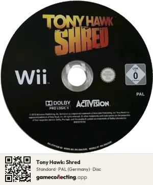 Tony Hawk: Shred Nintendo Wii, PAL disc