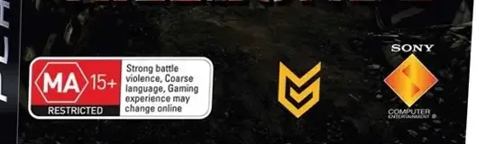 Killzone 2, the Australian classification mark on its front