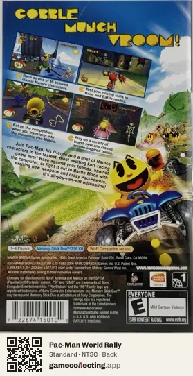 Pac-Man World Rally PlayStation Portable, NTSC box back