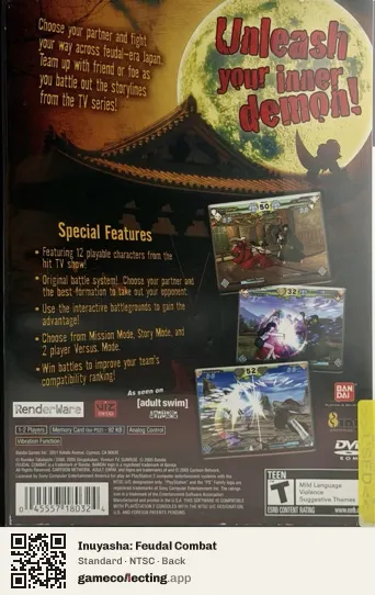 Inuyasha: Feudal Combat PlayStation 2, NTSC box back