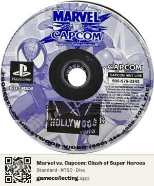 Marvel vs. Capcom: Clash of Super Heroes PlayStation, NTSC disc