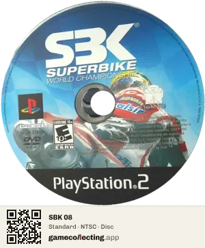 SBK 08 PlayStation 2, NTSC disc