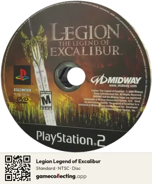 Legion Legend of Excalibur PlayStation 2, NTSC disc