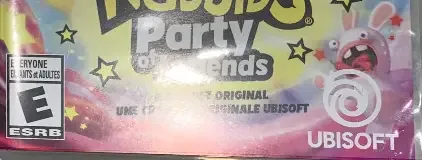 Rabbids: Party of Legends, the ESRB box on its front