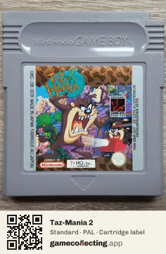Taz-Mania 2 Game Boy, PAL cartridge label