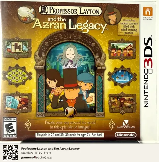 Professor Layton and the Azran Legacy Nintendo 3DS, NTSC box front