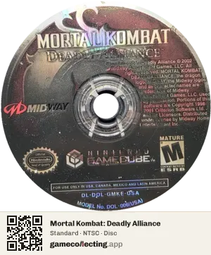 Mortal Kombat: Deadly Alliance Nintendo GameCube, NTSC disc