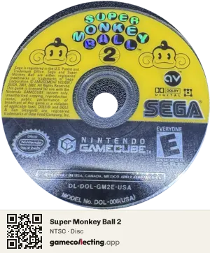 Super Monkey Ball 2 Nintendo GameCube, NTSC disc