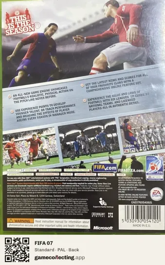 FIFA 07 Xbox 360, PAL box back