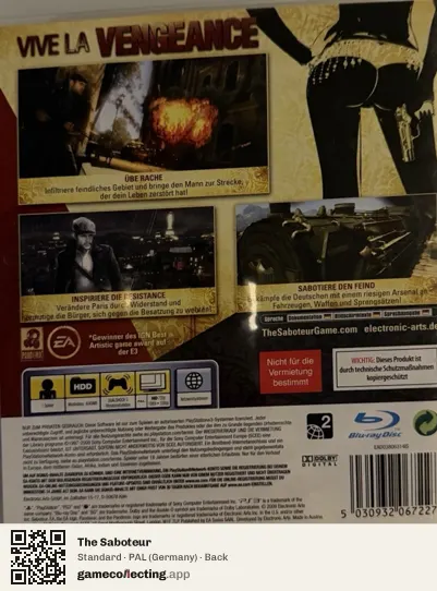 The Saboteur PlayStation 3, Germany box back