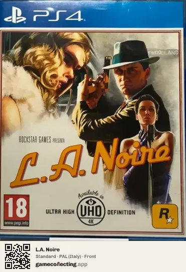 L.A. Noire PlayStation 4, Italy box front