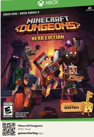Minecraft Dungeons Xbox One, NTSC box front