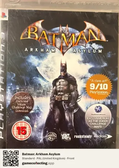 Batman: Arkham Asylum PlayStation 3, United Kingdom box front