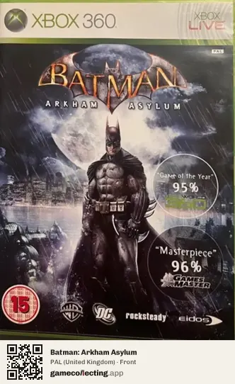 Batman: Arkham Asylum Xbox 360, United Kingdom box front