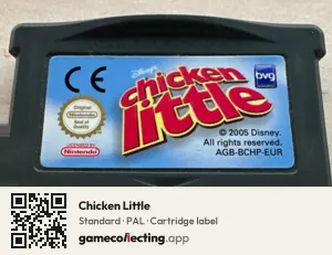 Chicken Little Game Boy Advance, PAL cartridge label