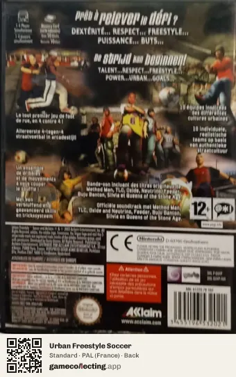 Urban Freestyle Soccer Nintendo GameCube, France box back