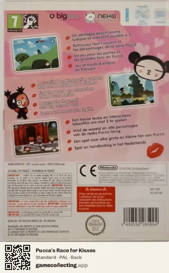 Pucca's Race for Kisses Nintendo Wii, PAL box back