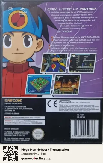 Mega Man Network Transmission Nintendo GameCube, PAL box back
