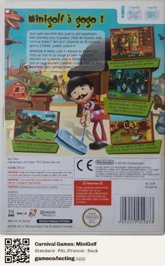 Carnival Games: MiniGolf Nintendo Wii, France box back