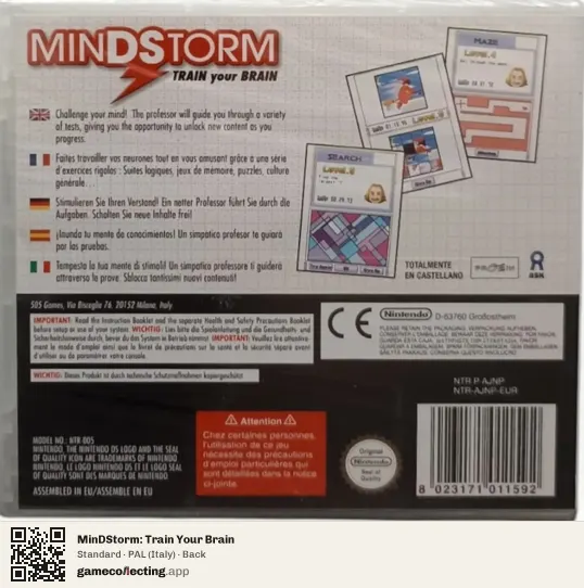 MinDStorm: Train Your Brain Nintendo DS, Italy box back