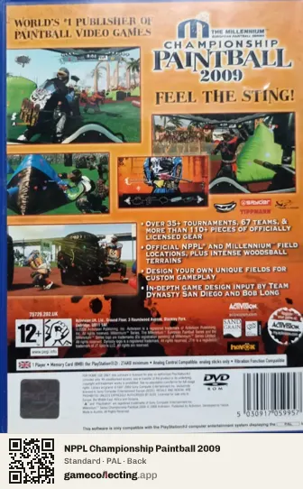 NPPL Championship Paintball 2009 PlayStation 2, PAL box back