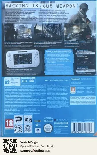 Watch Dogs Nintendo Wii U, PAL box back