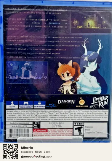 Minoria PlayStation 4, NTSC box back