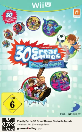 Family Party: 30 Great Games Obstacle Arcade Nintendo Wii U, Germany box front