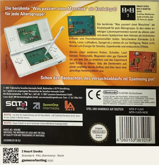 I Heart Geeks Nintendo DS, Germany box back