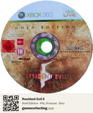 Resident Evil 5 Xbox 360, PAL disc